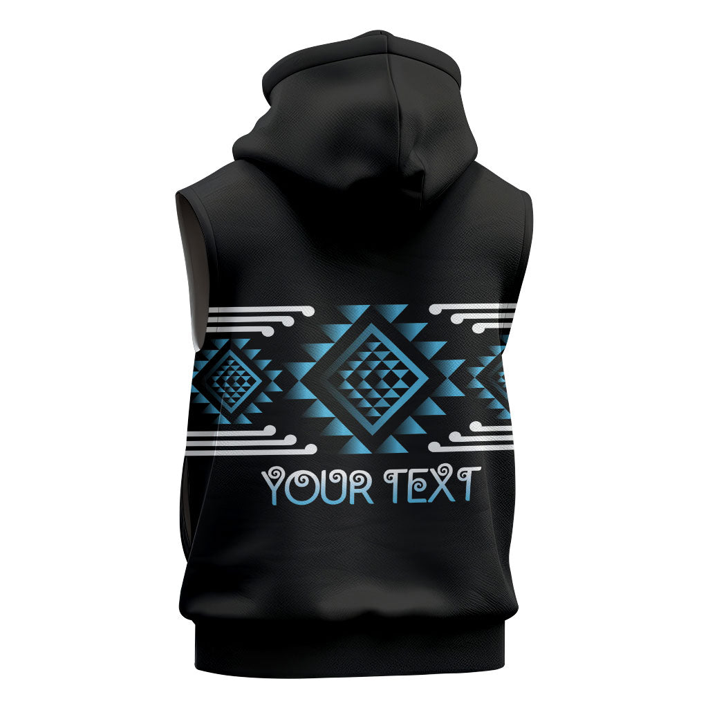 Aotearoa Atua Ranginui Personalised Sleeveless Zip Hoodie Maori Sky Father Taniko Motifs