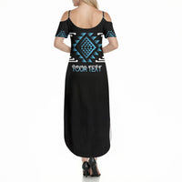 Aotearoa Atua Ranginui Personalised Summer Maxi Dress Maori Sky Father Taniko Motifs
