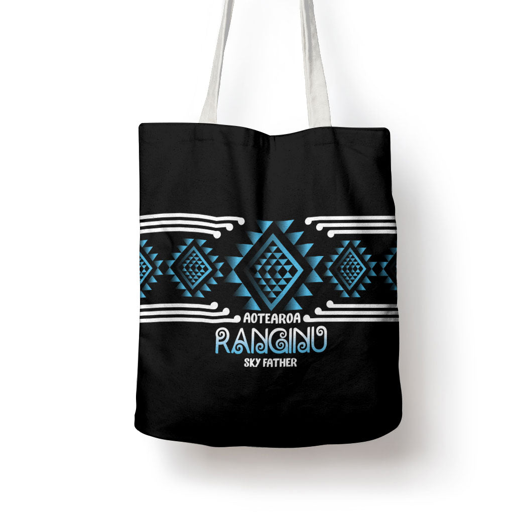 Aotearoa Atua Ranginui Tote Bag Maori Sky Father Taniko Motifs