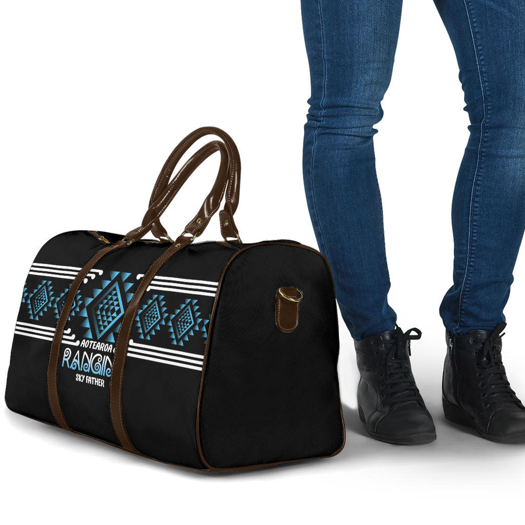 Aotearoa Atua Ranginui Travel Bag Maori Sky Father Taniko Motifs