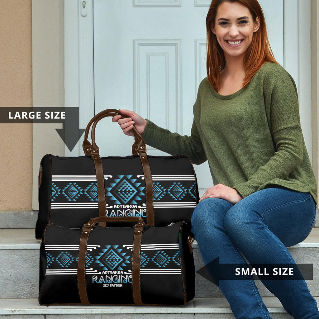 Aotearoa Atua Ranginui Travel Bag Maori Sky Father Taniko Motifs