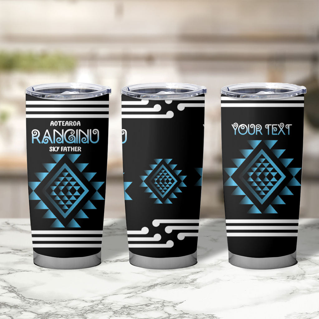 Aotearoa Atua Ranginui Personalised Tumbler Cup Maori Sky Father Taniko Motifs