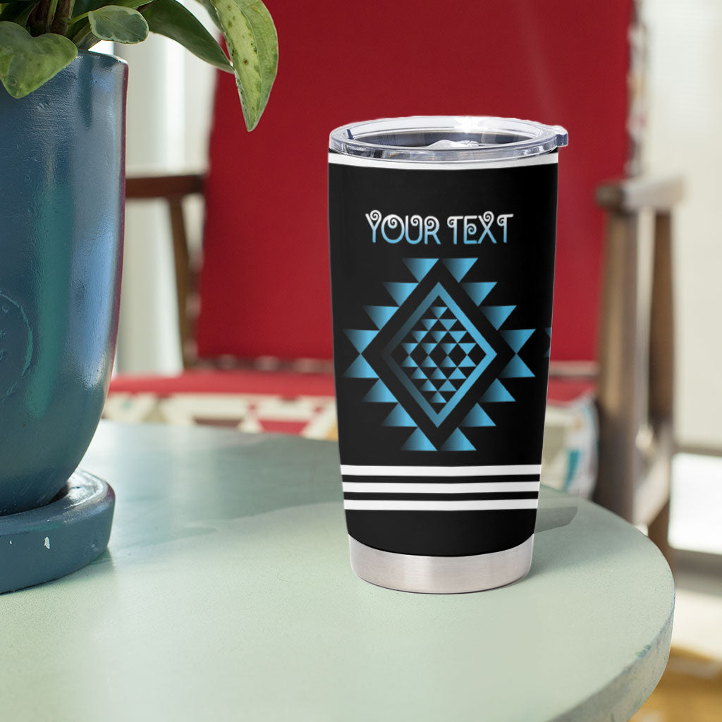 Aotearoa Atua Ranginui Personalised Tumbler Cup Maori Sky Father Taniko Motifs