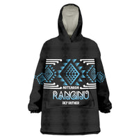 Aotearoa Atua Ranginui Personalised Wearable Blanket Hoodie Maori Sky Father Taniko Motifs