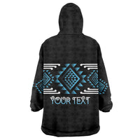 Aotearoa Atua Ranginui Personalised Wearable Blanket Hoodie Maori Sky Father Taniko Motifs