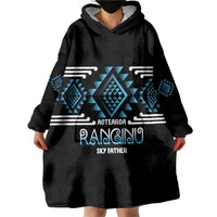 Aotearoa Atua Ranginui Personalised Wearable Blanket Hoodie Maori Sky Father Taniko Motifs