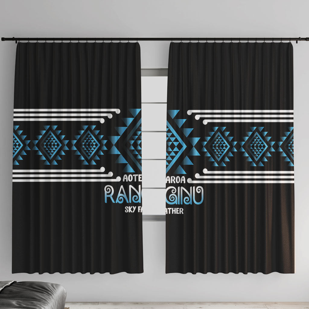 Aotearoa Atua Ranginui Window Curtain Maori Sky Father Taniko Motifs