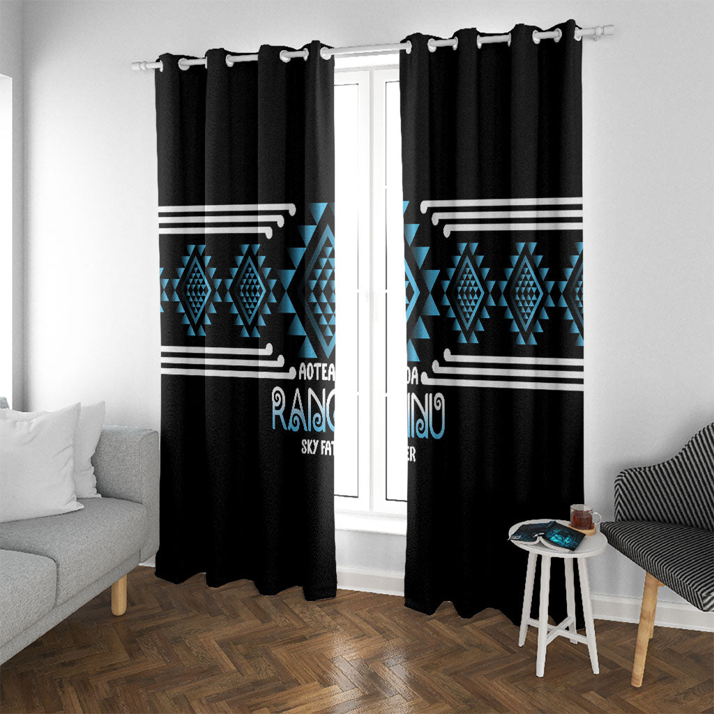 Aotearoa Atua Ranginui Window Curtain Maori Sky Father Taniko Motifs