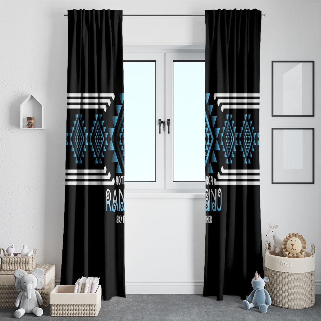 Aotearoa Atua Ranginui Window Curtain Maori Sky Father Taniko Motifs