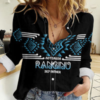 Aotearoa Atua Ranginui Personalised Women Casual Shirt Maori Sky Father Taniko Motifs