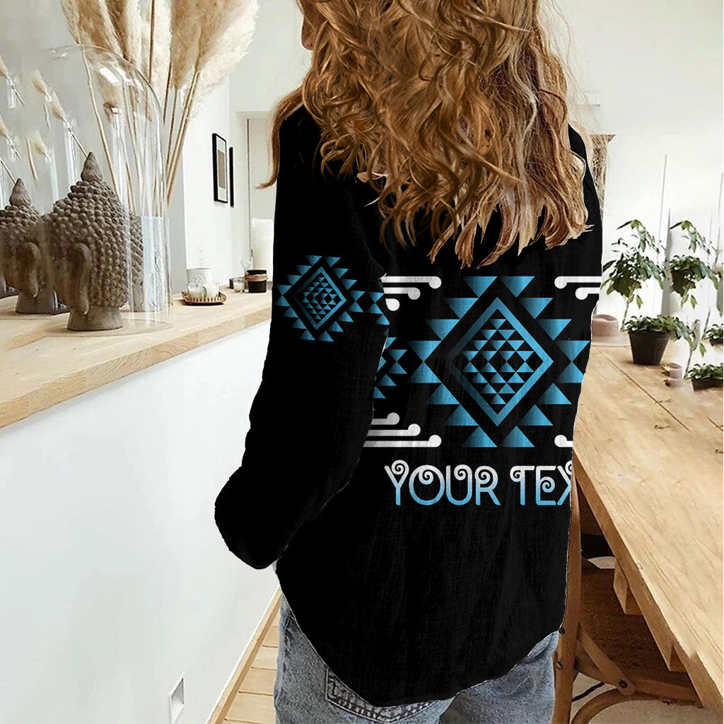 Aotearoa Atua Ranginui Personalised Women Casual Shirt Maori Sky Father Taniko Motifs