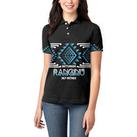 Aotearoa Atua Ranginui Personalised Women Polo Shirt Maori Sky Father Taniko Motifs