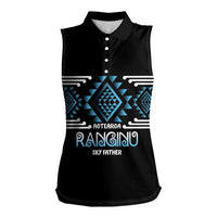 Aotearoa Atua Ranginui Personalised Women Sleeveless Polo Shirt Maori Sky Father Taniko Motifs