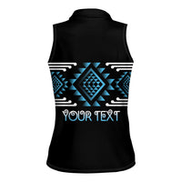Aotearoa Atua Ranginui Personalised Women Sleeveless Polo Shirt Maori Sky Father Taniko Motifs