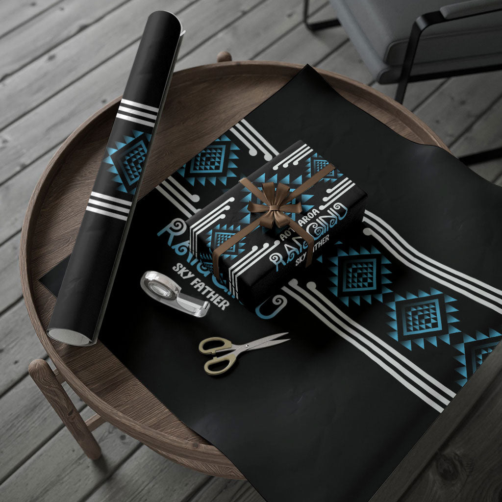 Aotearoa Atua Ranginui Wrapping Paper Maori Sky Father Taniko Motifs