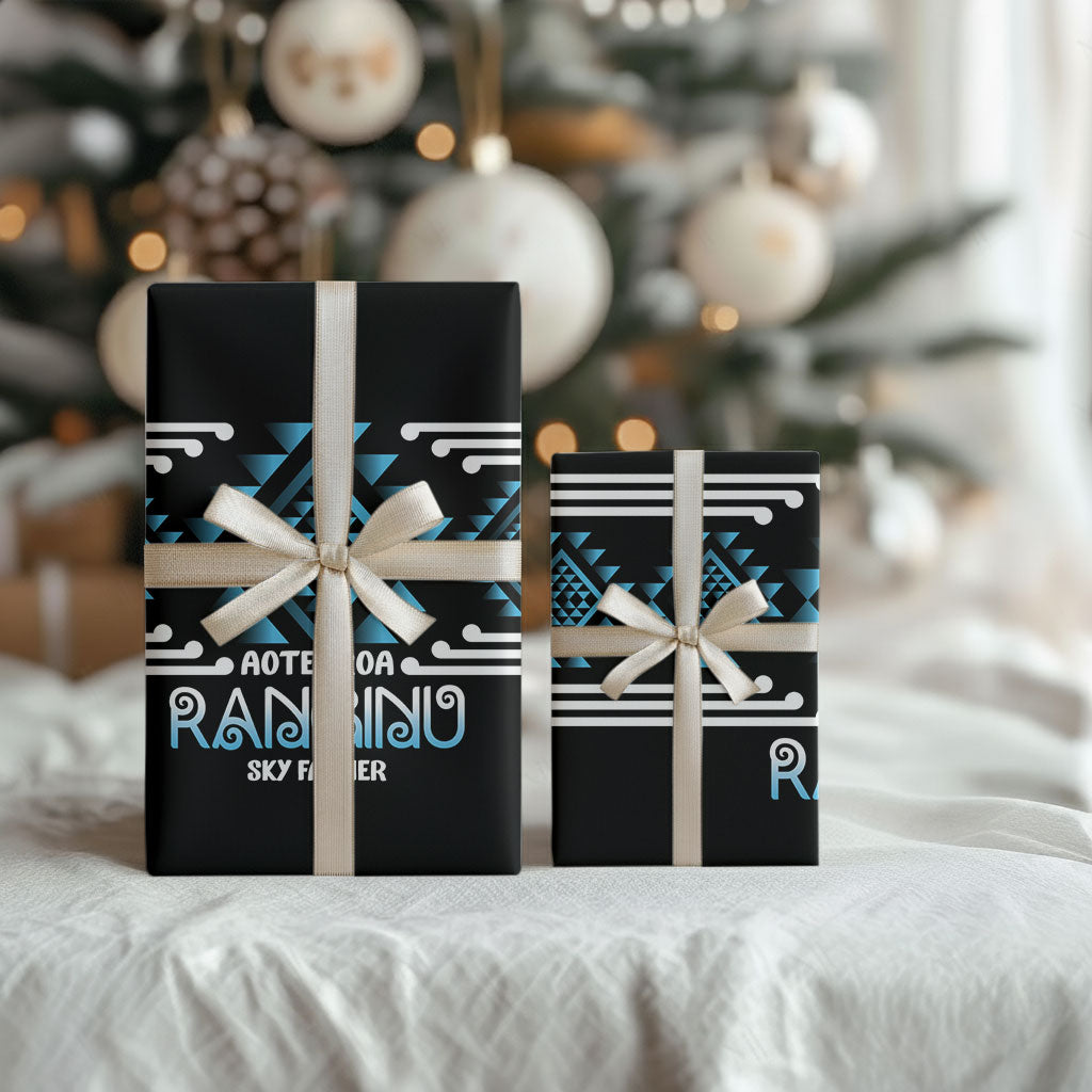 Aotearoa Atua Ranginui Wrapping Paper Maori Sky Father Taniko Motifs