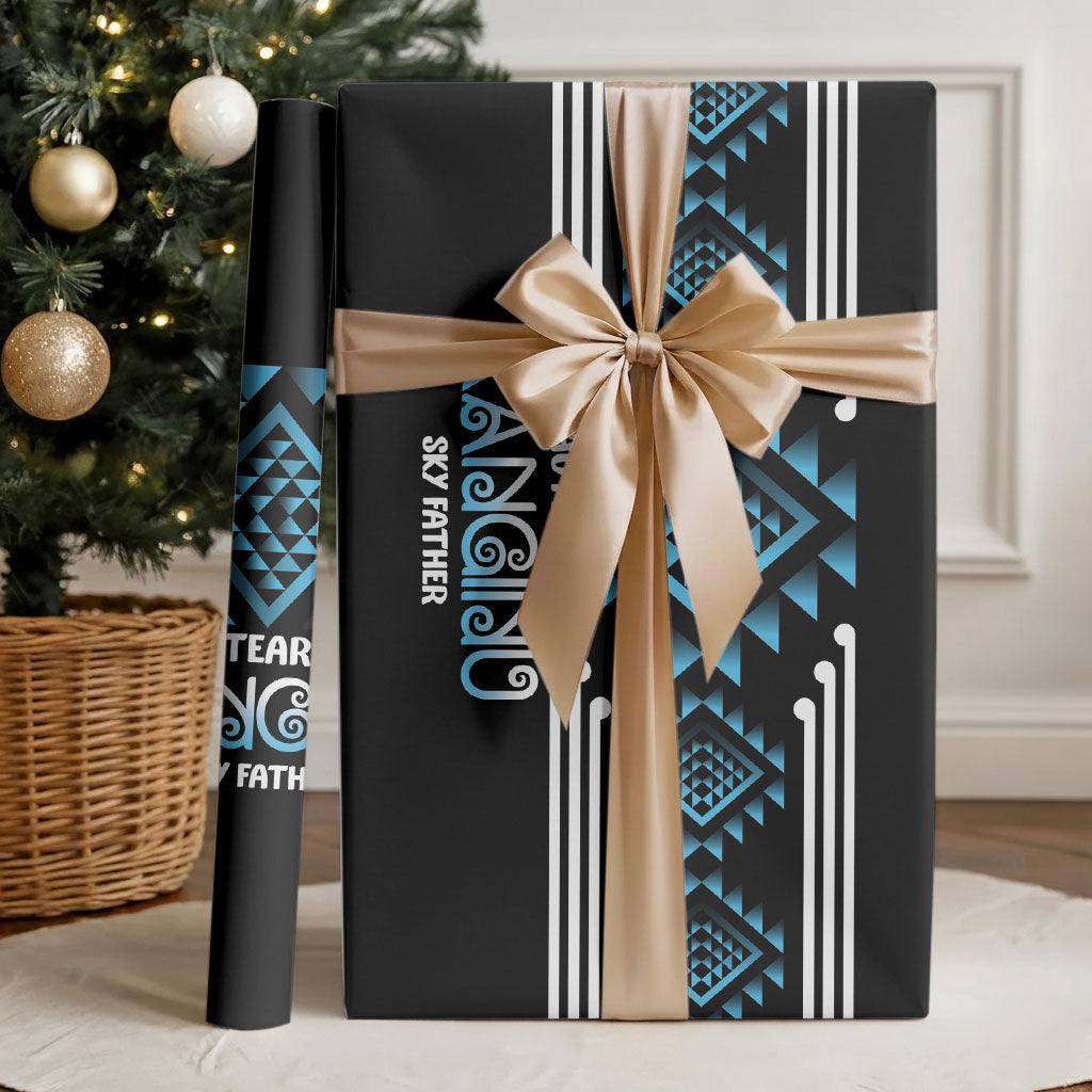 Aotearoa Atua Ranginui Wrapping Paper Maori Sky Father Taniko Motifs