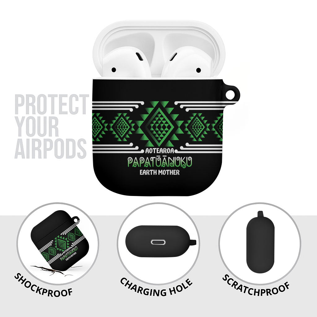 Aotearoa Atua Papatuanuku AirPods Case Maori Earth Mother Taniko Motifs