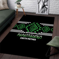 Aotearoa Atua Papatuanuku Area Rug Maori Earth Mother Taniko Motifs