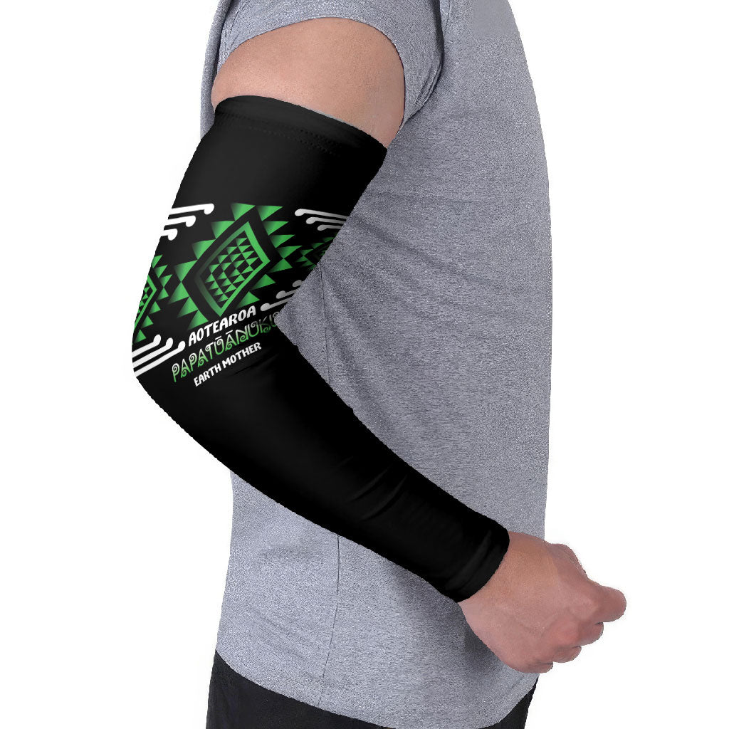 Aotearoa Atua Papatuanuku Personalised Arm Sleeves Maori Earth Mother Taniko Motifs
