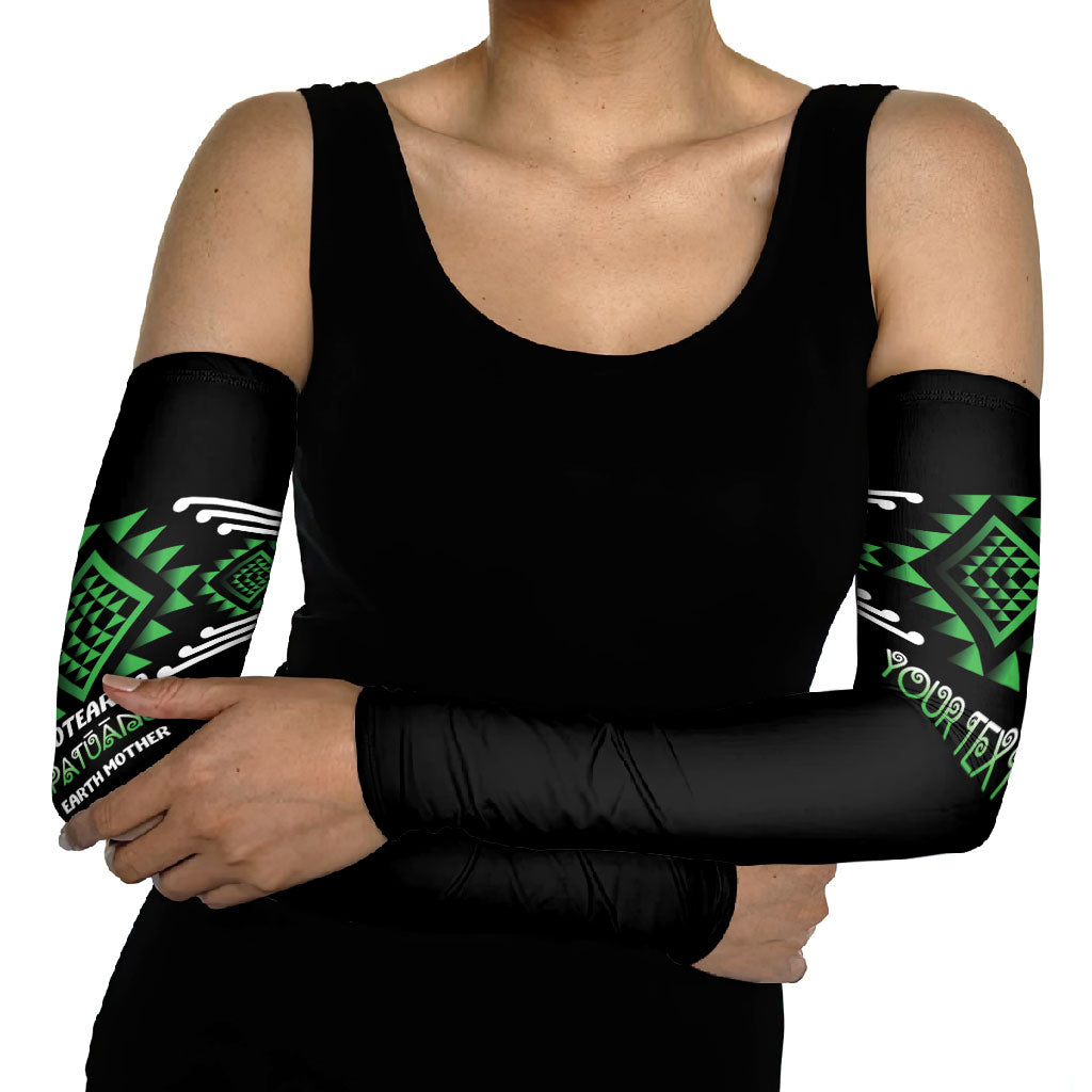 Aotearoa Atua Papatuanuku Personalised Arm Sleeves Maori Earth Mother Taniko Motifs