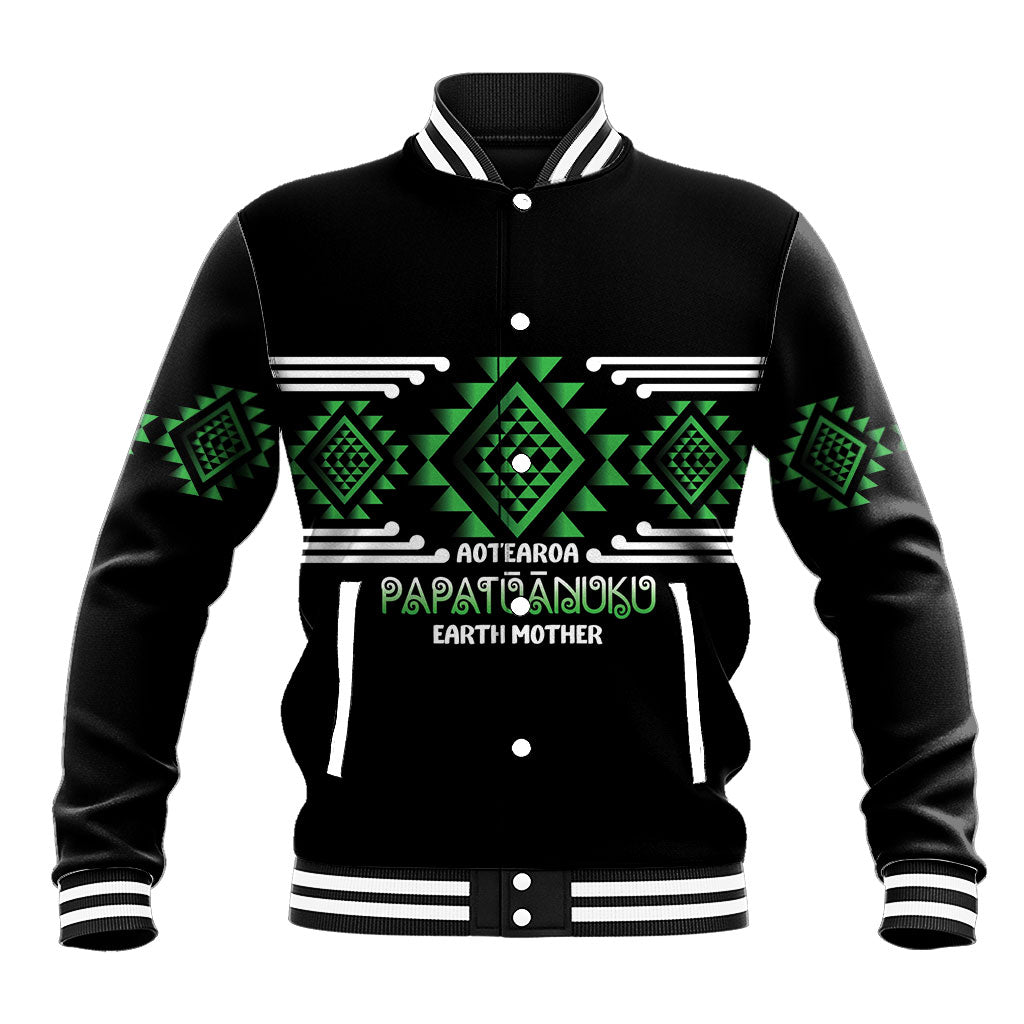 Aotearoa Atua Papatuanuku Personalised Baseball Jacket Maori Earth Mother Taniko Motifs