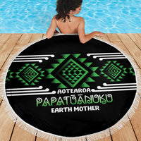 Aotearoa Atua Papatuanuku Beach Blanket Maori Earth Mother Taniko Motifs