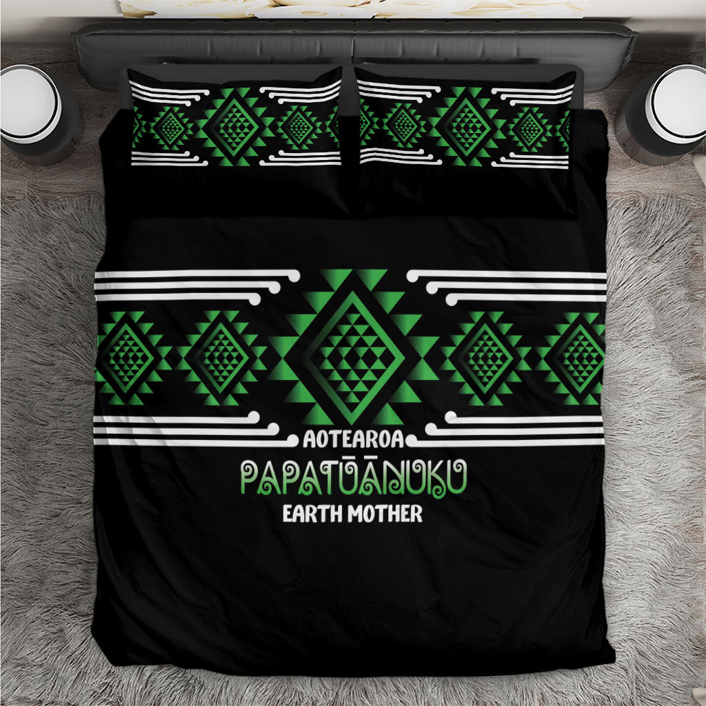 Aotearoa Atua Papatuanuku Bedding Set Maori Earth Mother Taniko Motifs