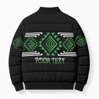 Aotearoa Atua Papatuanuku Personalised Bomber Puffer Jacket Maori Earth Mother Taniko Motifs