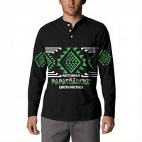 Aotearoa Atua Papatuanuku Personalised Button Sweatshirt Maori Earth Mother Taniko Motifs