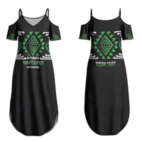 Aotearoa Atua Papatuanuku Personalised Couples Matching Summer Maxi Dress and Hawaiian Shirt Maori Earth Mother Taniko Motifs