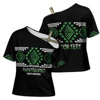 Aotearoa Atua Papatuanuku Personalised Cross Shoulder Shirt Maori Earth Mother Taniko Motifs