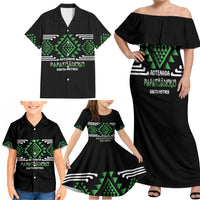 Aotearoa Atua Papatuanuku Personalised Family Matching Off Shoulder Maxi Dress and Hawaiian Shirt Maori Earth Mother Taniko Motifs