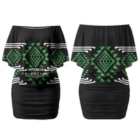 Aotearoa Atua Papatuanuku Personalised Family Matching Off Shoulder Short Dress and Hawaiian Shirt Maori Earth Mother Taniko Motifs