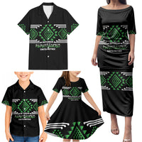 Aotearoa Atua Papatuanuku Personalised Family Matching Puletasi and Hawaiian Shirt Maori Earth Mother Taniko Motifs