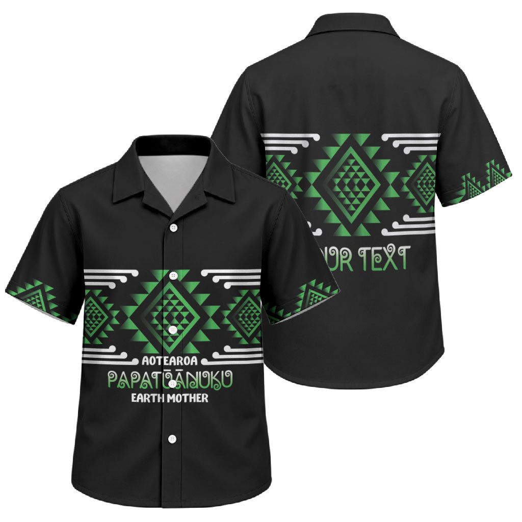 Aotearoa Atua Papatuanuku Personalised Family Matching Puletasi and Hawaiian Shirt Maori Earth Mother Taniko Motifs
