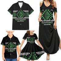 Aotearoa Atua Papatuanuku Personalised Family Matching Summer Maxi Dress and Hawaiian Shirt Maori Earth Mother Taniko Motifs
