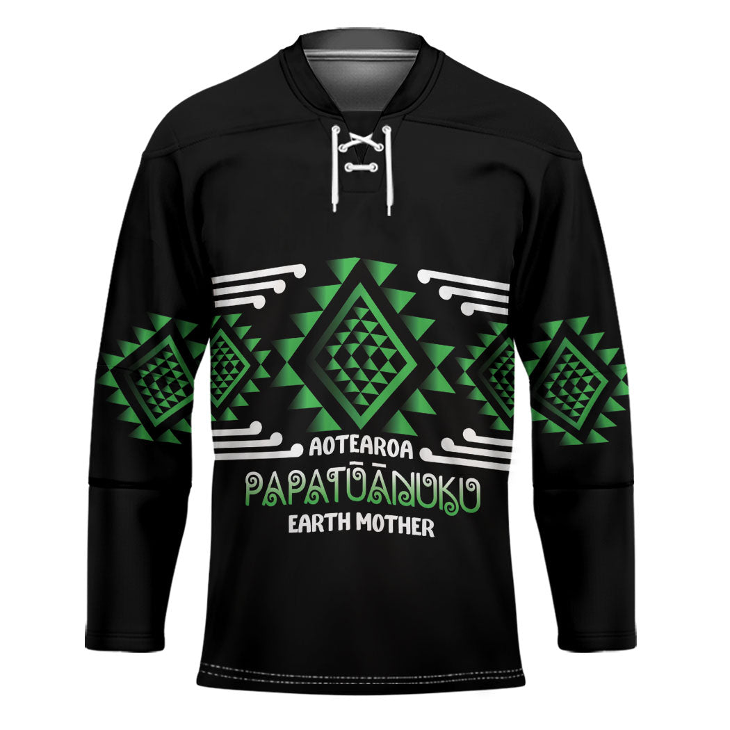 Aotearoa Atua Papatuanuku Personalised Hockey Jersey Maori Earth Mother Taniko Motifs
