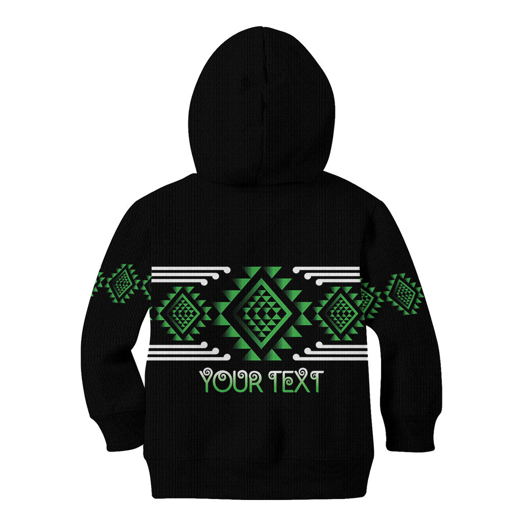 Aotearoa Atua Papatuanuku Personalised Kid Hoodie Maori Earth Mother Taniko Motifs