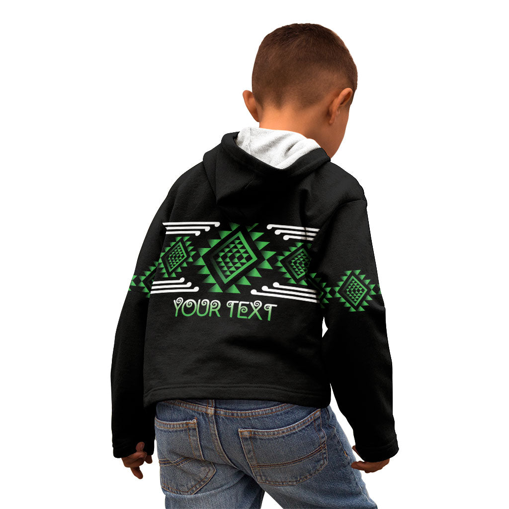 Aotearoa Atua Papatuanuku Personalised Kid Hoodie Maori Earth Mother Taniko Motifs