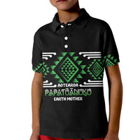 Aotearoa Atua Papatuanuku Personalised Kid Polo Shirt Maori Earth Mother Taniko Motifs