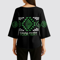 Aotearoa Atua Papatuanuku Personalised Kimono Sleeve Blouse Maori Earth Mother Taniko Motifs