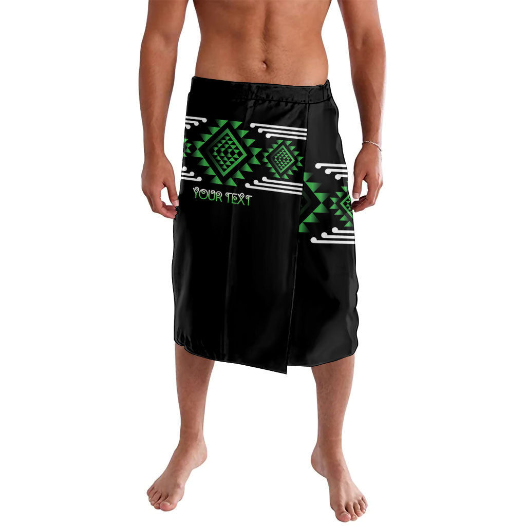 Aotearoa Atua Papatuanuku Personalised Lavalava Maori Earth Mother Taniko Motifs LT14 Green - Polynesian Pride
