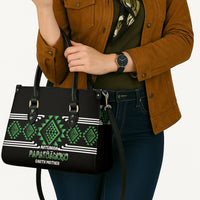 Aotearoa Atua Papatuanuku Leather Bag Maori Earth Mother Taniko Motifs