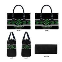 Aotearoa Atua Papatuanuku Leather Bag Maori Earth Mother Taniko Motifs