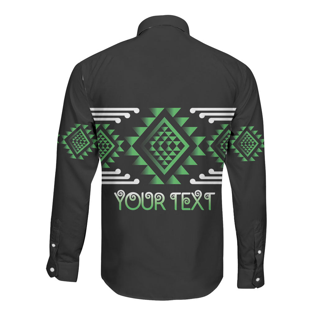Aotearoa Atua Papatuanuku Personalised Long Sleeve Button Shirt Maori Earth Mother Taniko Motifs