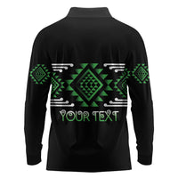 Aotearoa Atua Papatuanuku Personalised Long Sleeve Polo Shirt Maori Earth Mother Taniko Motifs