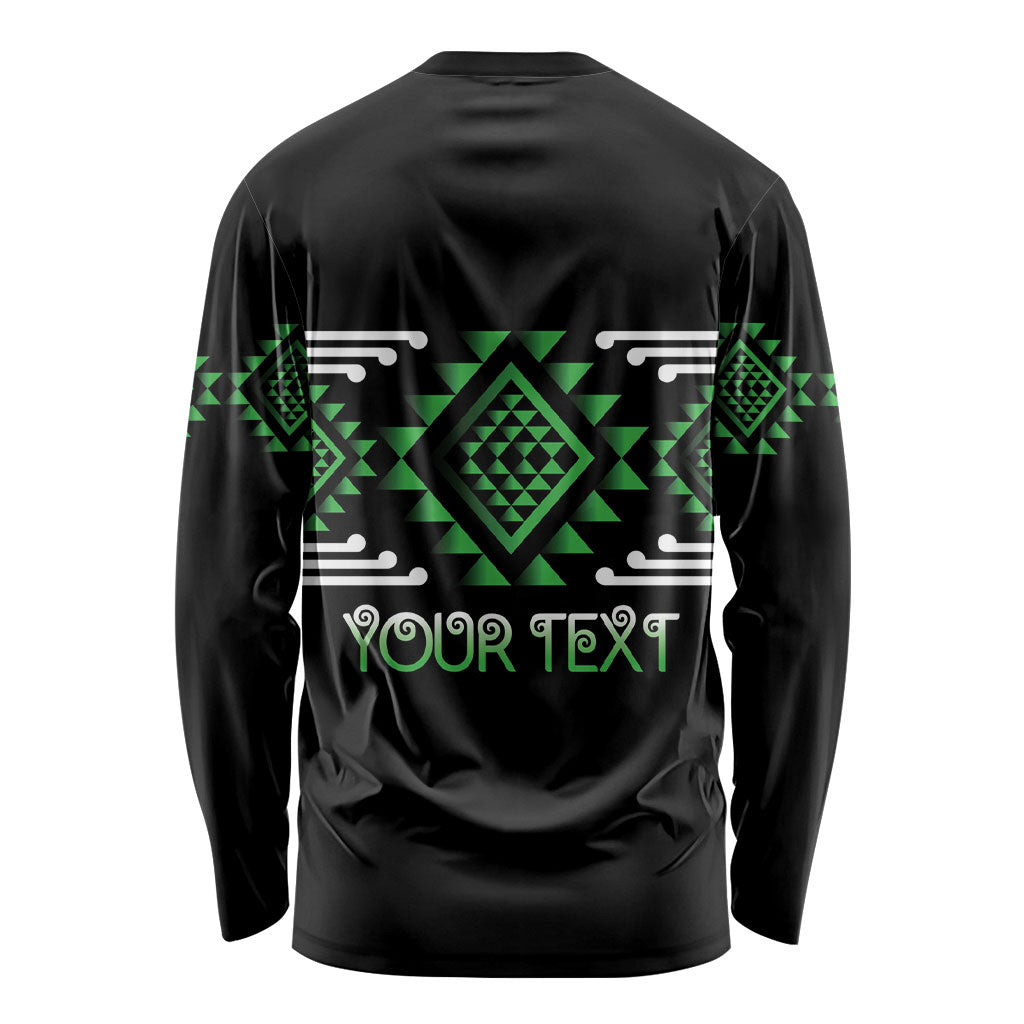 Aotearoa Atua Papatuanuku Personalised Long Sleeve Shirt Maori Earth Mother Taniko Motifs