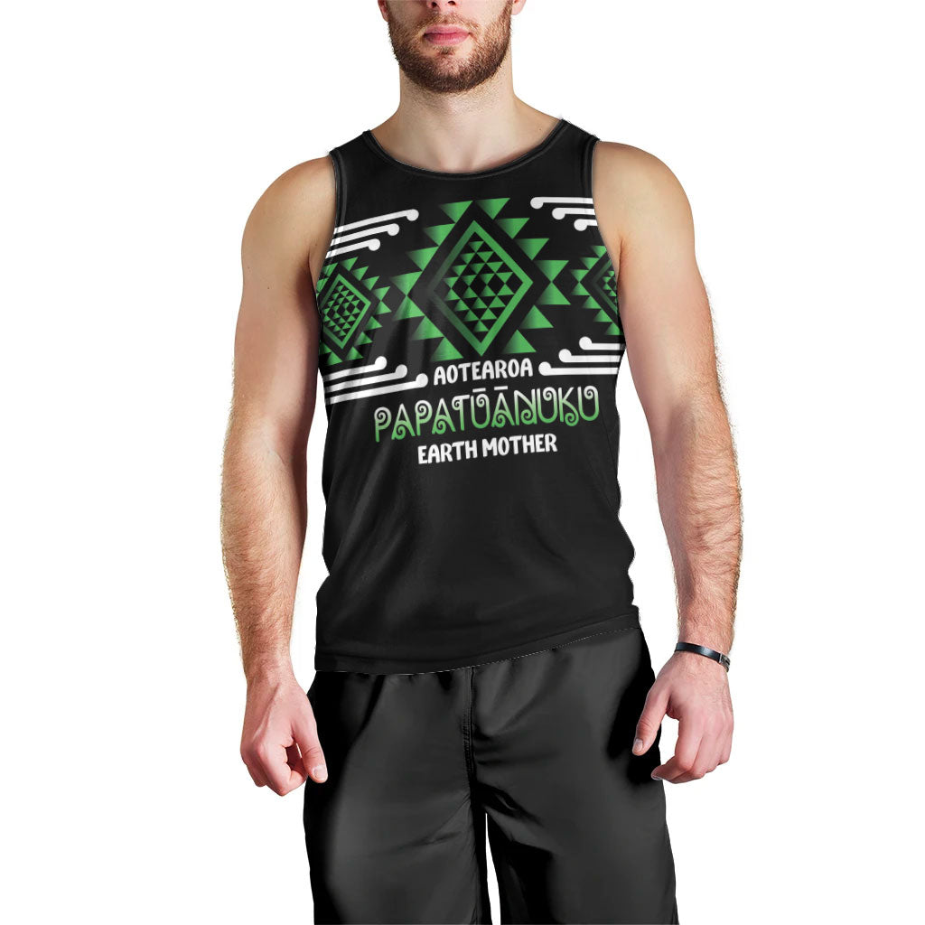 Aotearoa Atua Papatuanuku Personalised Men Tank Top Maori Earth Mother Taniko Motifs