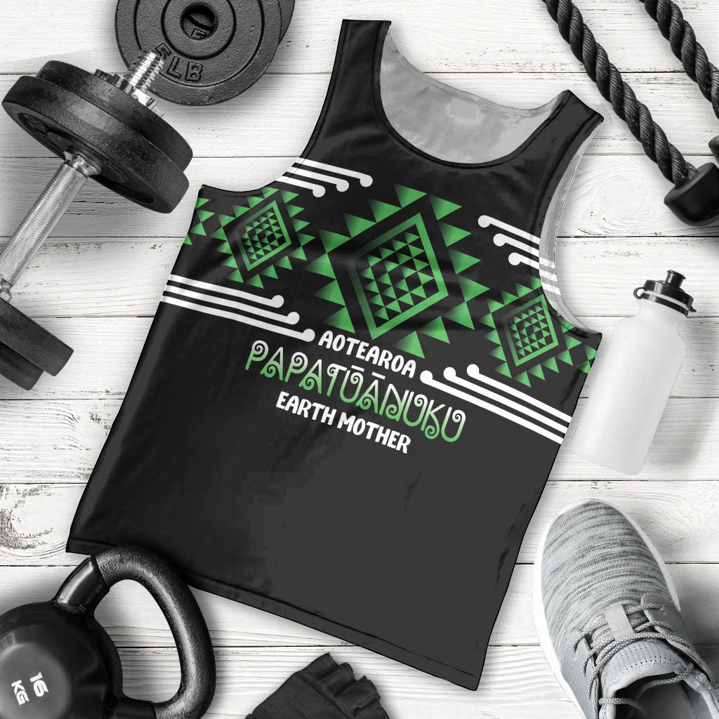 Aotearoa Atua Papatuanuku Personalised Men Tank Top Maori Earth Mother Taniko Motifs